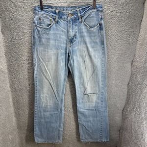 American Eagle Men's Bootcut Jeans Size 29x32 Blue Light Wash Denim 100% Cotton